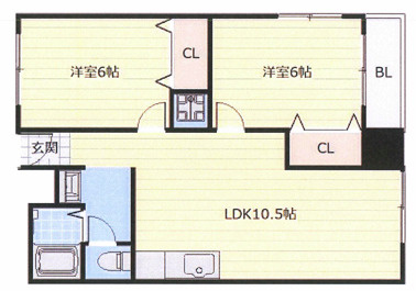 西宮市甲子園口１丁目の賃貸マンションの間取り
