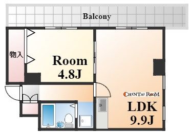 神戸市中央区御幸通３丁目の賃貸マンションの間取り