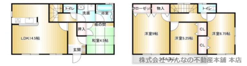 久留米市国分町の中古一戸建の間取り