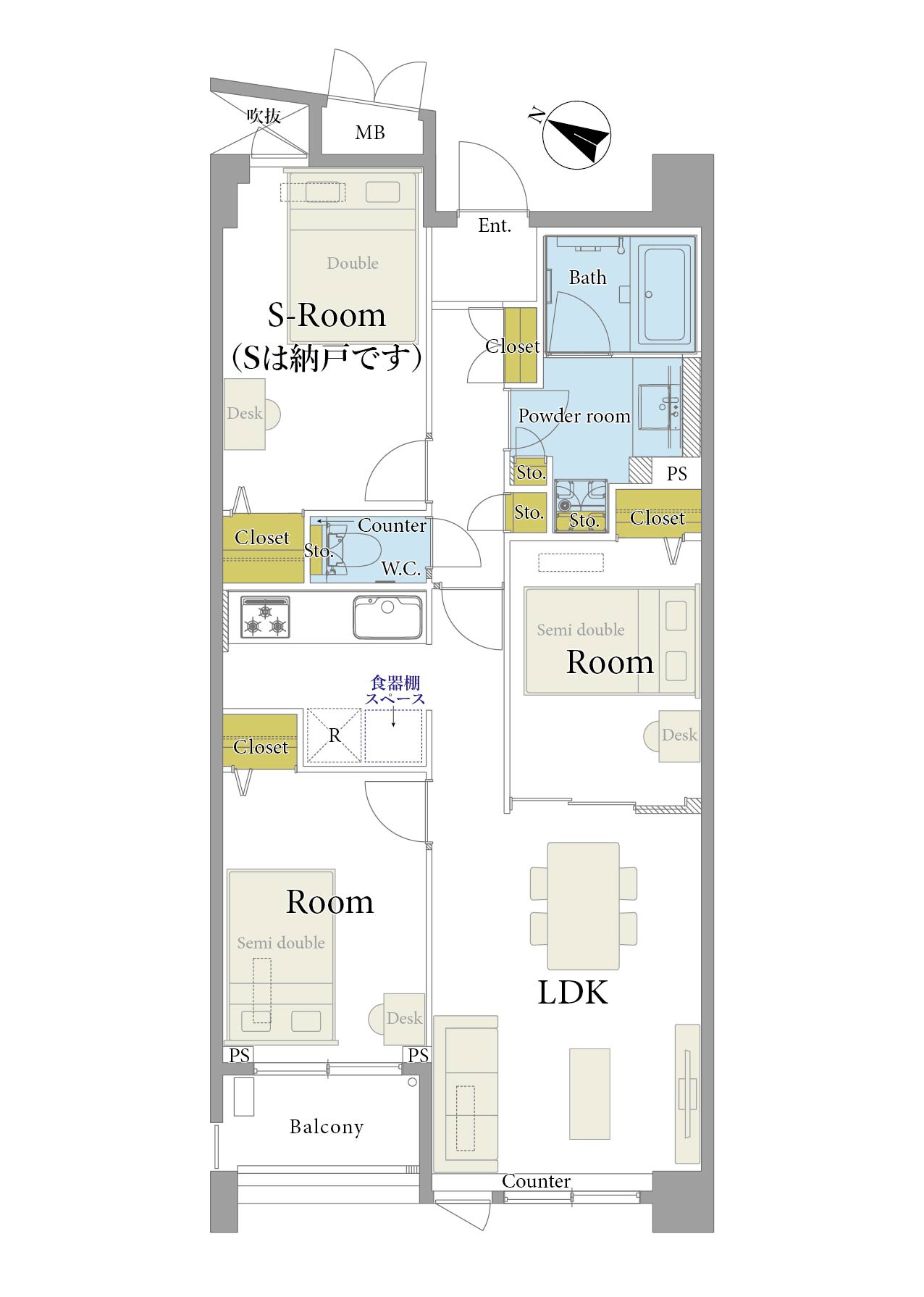 ランドステージ要町イグジストの間取り|2LDK+S　69.91㎡　眺望良好
長期修繕計画有　平成27年　鉄部塗装工事　令和7年　大規模修繕工事他