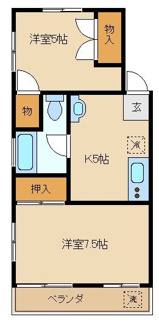 【間取り】 | 弥生町第2ローヤルコーポ | 間取りです。