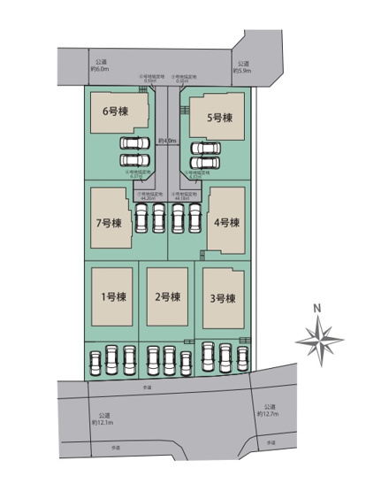 【区画図】 | 大野城市大城3丁目　3号棟（全7棟）【仲介手数料無料・0円】 | 区画図です。3号棟
