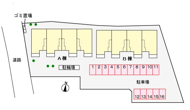 ルシェリアＡの駐車場|駐車場