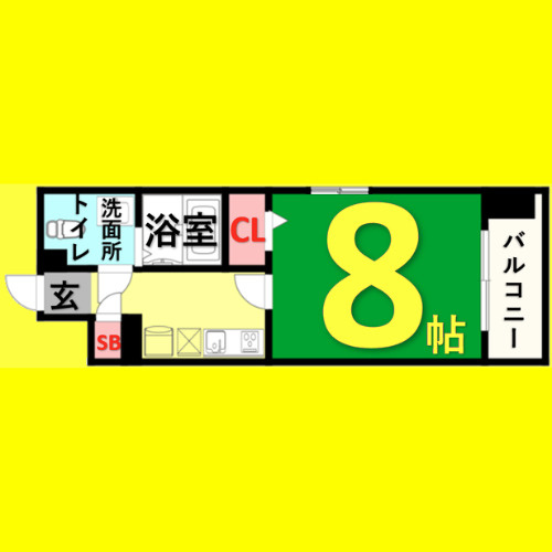 プレサンスmiu新栄　名古屋市賃貸　仲介手数料無料の間取り