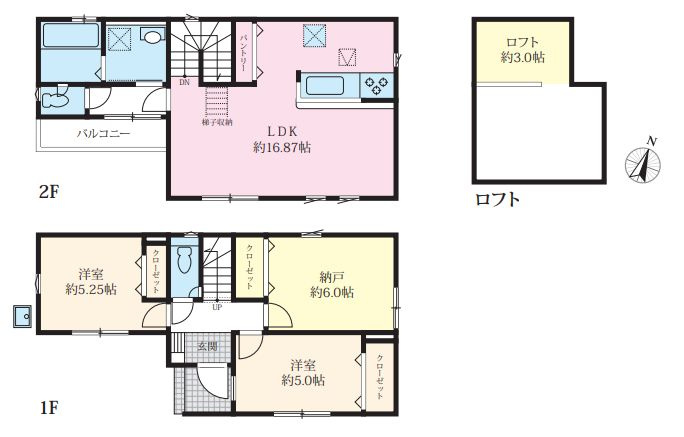 平塚市豊原町新築戸建て　2期1号棟の間取り|間取図「平塚市豊原町新築戸建て　1号棟」