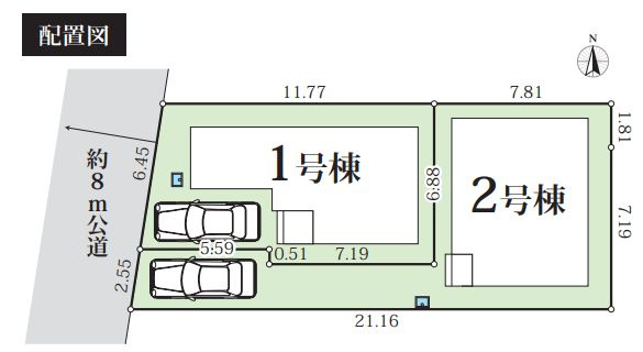 平塚市豊原町新築戸建て　2期2号棟の区画図|区画図「平塚市豊原町新築戸建て」