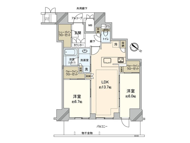 ジオタワー大阪十三の間取り