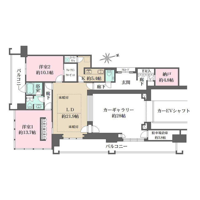 グラングリーン大阪ＴＨＥ　ＮＯＲＴＨ　ＲＥＳＩＤＥＮＣＥの間取り