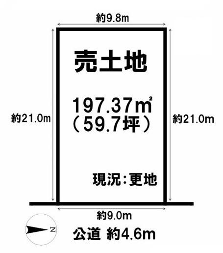 大和郡山市小泉町の売地の土地図
