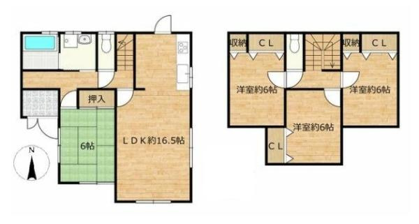 北葛城郡広陵町三吉　一戸建の間取り