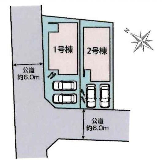 岡崎市上地5丁目　全2棟・2号棟の区画図