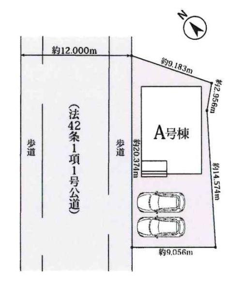 西尾市刈宿町敷田35番　全1棟・A号棟の区画図