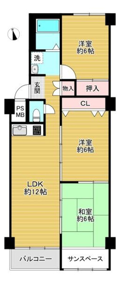 【間取り】 | 緑橋コーポ2号棟