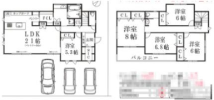 『八王子市新築戸建て』八王子市館町1915-19【仲介手数料無料】の間取り|～仲介手数料無料☆八王子ひなた不動産～　八王子市館町　新築戸建て