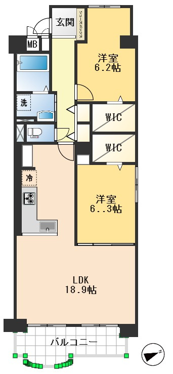 コープ野村江坂台の間取り