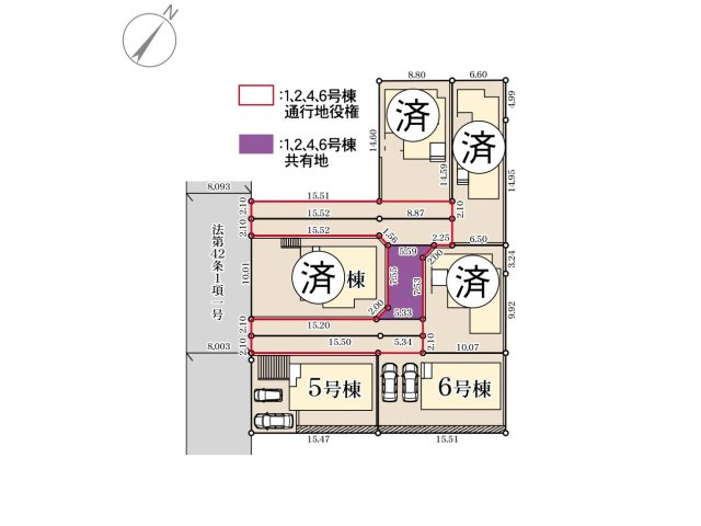 福岡市東区若宮4丁目第4-6棟（5号棟）の区画図|配置図（5号棟）