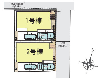 茅ヶ崎市室田3丁目　新築戸建　全2棟2号棟の区画図