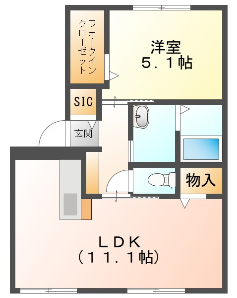 カーサツインクル　Ⅱの間取り