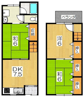 【間取り】 | 大枝西長町テラスハウス