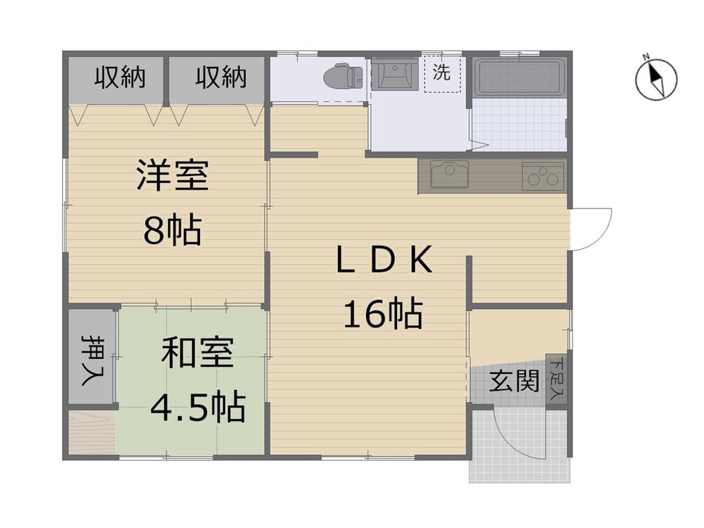 小山市花垣町2丁目　中古戸建　敷地62.35坪の間取り
