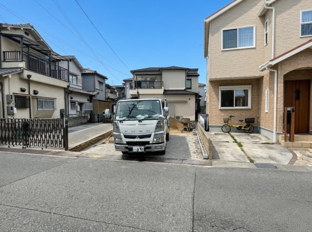 明石市大久保町大窪　第13期　新築一戸建ての外観|周辺は落ち着いた街並みの住宅地！子育てがしやすい住環境です！まだ未完成ですが、現地でしかわからない事もございます。是非一度ご覧ください。