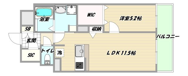 大阪市淀川区西三国４丁目の賃貸マンションの間取り