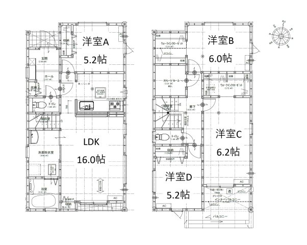 【間取り】 | 葵区城北2丁目4期　新築戸建　2号棟