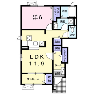 【間取り】 | エスポワールⅢＡ