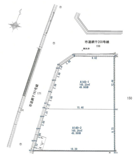 姫路市網干区北新在家の売地の土地図