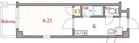 ビビッド北堀江の間取り