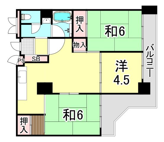 UR武庫川 19号棟の間取り