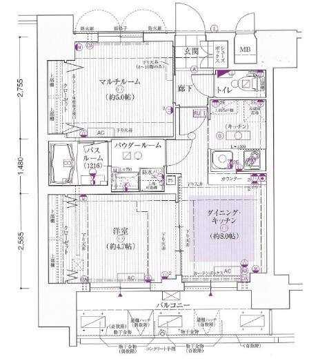 エステムプラザ難波WESTⅡプレディアの間取り