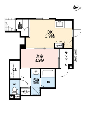 ＣＢ桜ヶ丘テソロの間取り