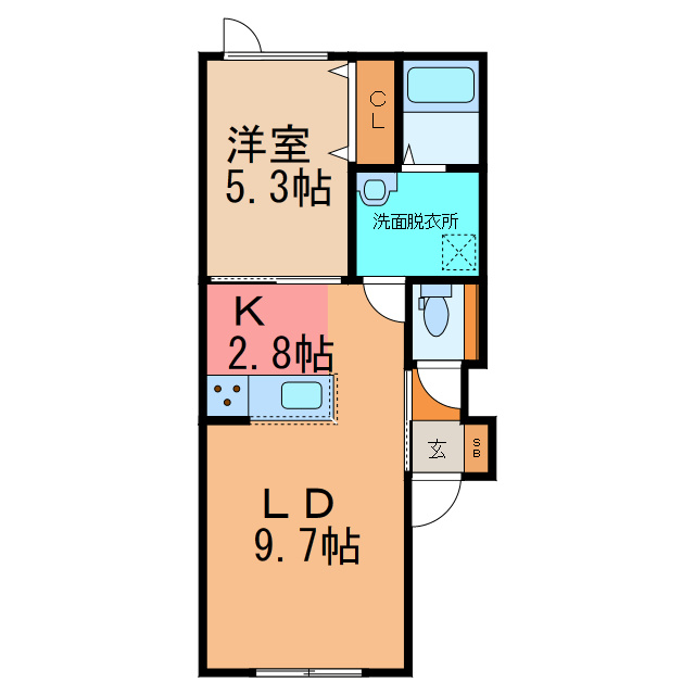 エール帯広Ⅲの間取り