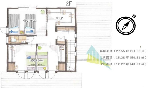 羽村市緑が丘　築浅中古戸建の区画図
