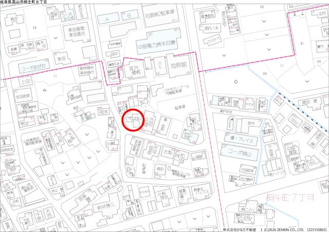 2026/10/9NEW　戸建　高山市桐生町　3480万の地図