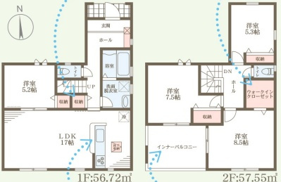 西脇市上野　第6期　新築一戸建ての間取り|1号地