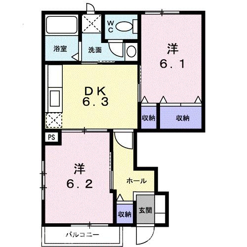 【間取り】 | フローラ・フラッツ　Ｃ