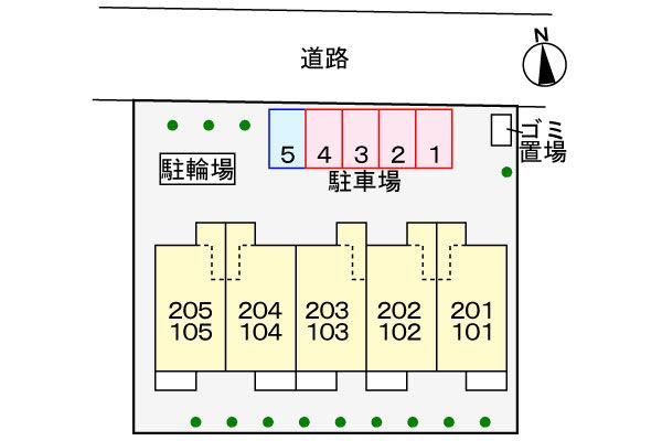 クレードル　二ツ木の駐車場