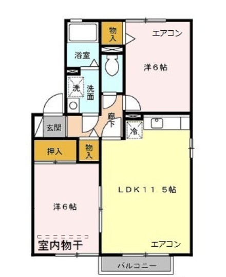 ツインパティオＡの間取り
