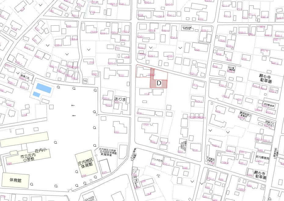 都城市庄内町の売地の土地図