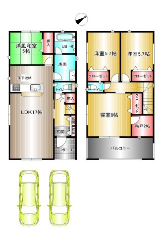 クレイドルガーデン和歌山市古屋１号棟　新築戸建の間取り