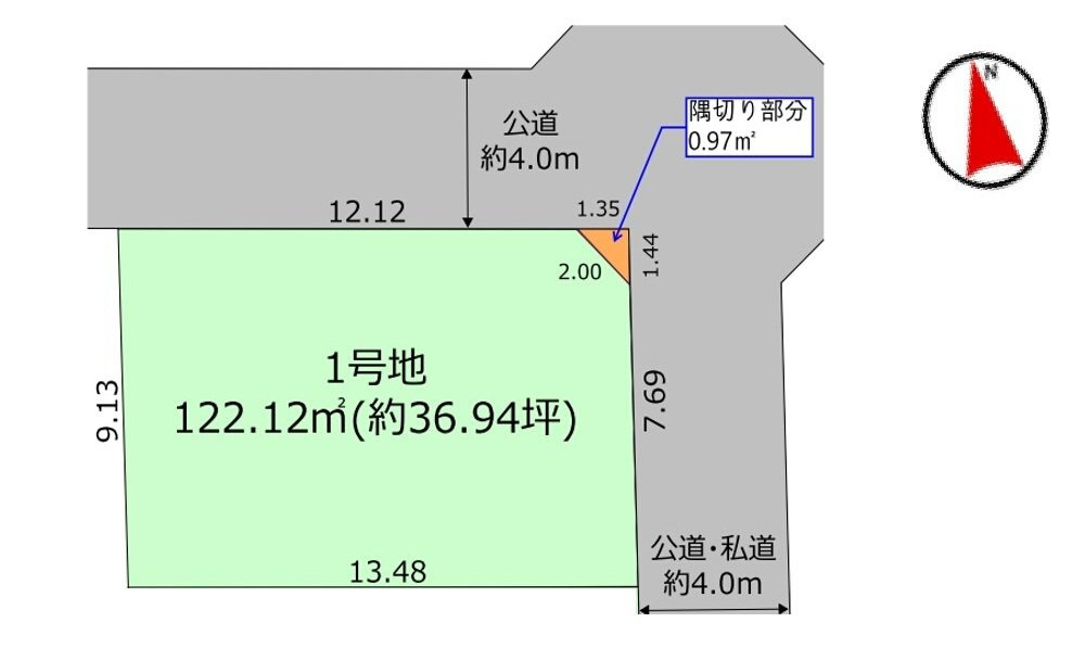 調布市深大寺元町4丁目 京王線 調布駅 売地の土地図
