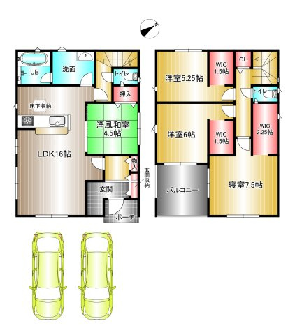 クレイドルガーデン和歌山市古屋２号棟　新築戸建の間取り