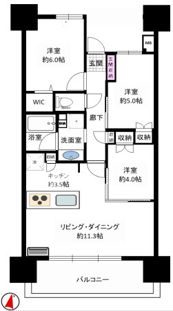 ライオンズマンション那覇三原マスターズゲートの間取り