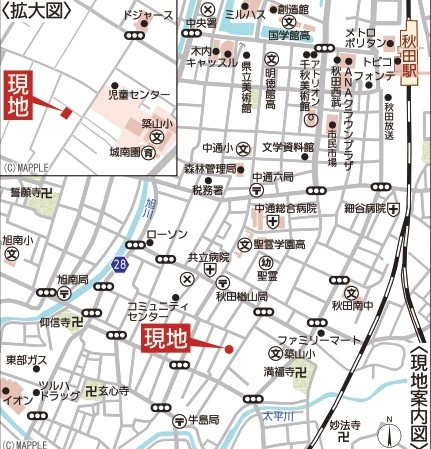 秋田市楢山本町第3の地図
