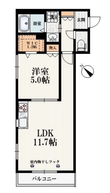 Ｗｈｉｔｅ　Ｌｉｂｒａの間取り|【間取り】　角部屋２面採光