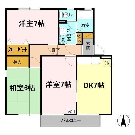 グランドソレイユ　Dの間取り