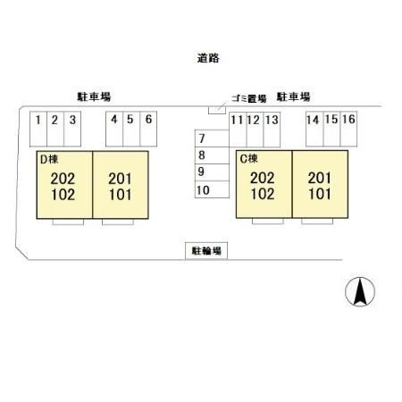 グランドソレイユ　Dの区画図