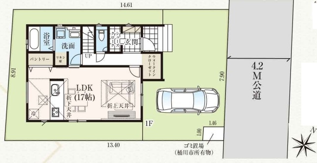 桶川市加納　8期　新築一戸建て　グラファーレ　01の区画図|1号棟